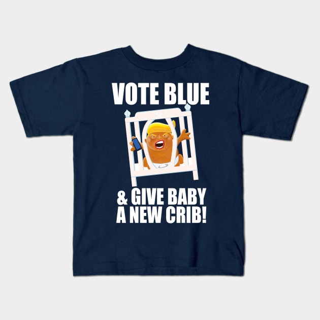 USA Election 2020 Trump Baby Blimp With His New Crib Kids T-Shirt by brodyquixote